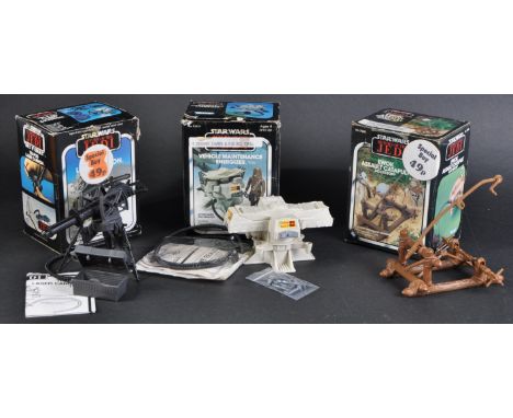 Star Wars - a collection of x3 original vintage Kenner / Palitoy made Star Wars action figure playsets ' minirigs '. Comprisi