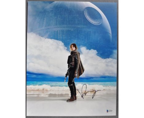 Star Wars - Rogue One - Felicity Jones (Jyn Erso) - autographed 11x14" colour photograph from the movie. Signed in black ink 