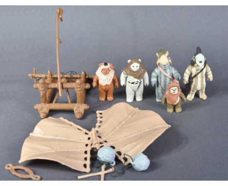 Star Wars - a collection of original vintage Kenner / Palitoy made Star Wars Ewok related action figures / playsets. Includes