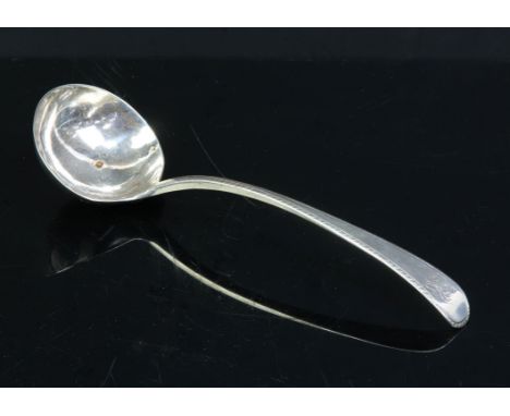 Georgian silver feather edge sauce ladle, London 1773