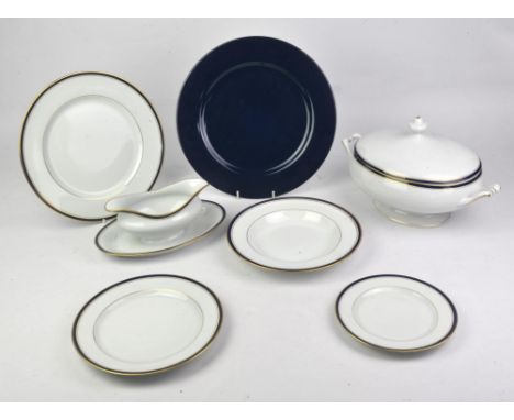 Ancient. Manufacture Royal porcelain dinner service, Limoges, France, Decor Florian, dinner service for eight places, dinner 