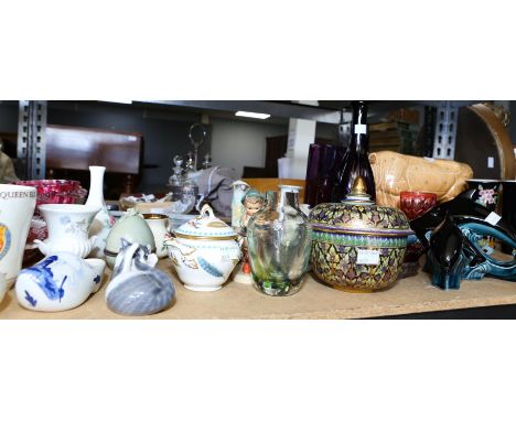 Goebel china Bull, advertising cuts of meat, Butchers display model, Royal Copenhagen cat and calf, Poole pottery dolphins, g