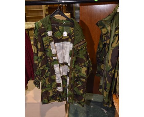 A vintage military cold weather camouflage parka
