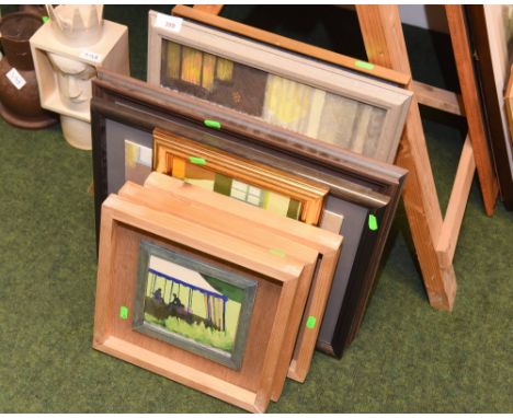Kenneth Gorman, Rural Landscape, oil on panel, signed with initials, two smaller landscapes and four other paintings by the s