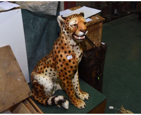 An Italian ceramic leopard model. 0.8m tall