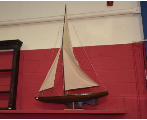 A scale pond yacht (a/f at the mast). Approx. 5.5ft tall