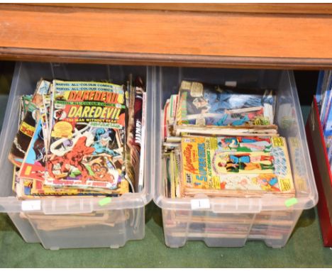 Two boxes of vintage Marvel and other comics, inc. Daredevil