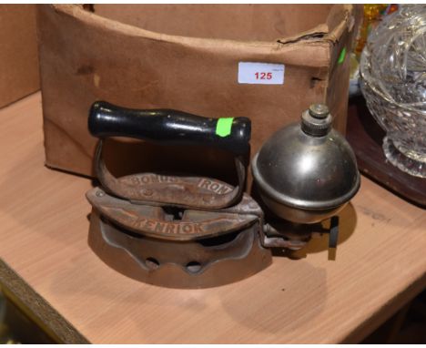 A vintage Kenrick petrol iron in original box (a/f)