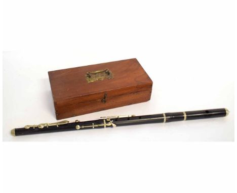 Vintage ebonised flute in case, 68cms long  