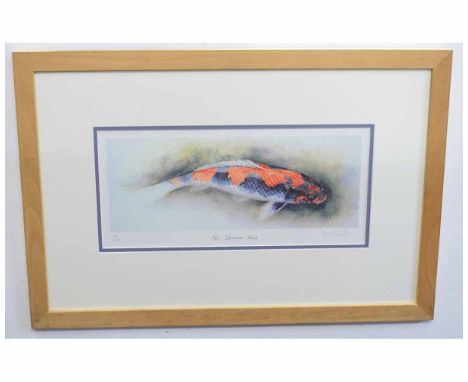 Indistinctly signed in pencil to margin, limited edition (182/500) coloured print, "Hi Showa Koi", 15 x 36cms 