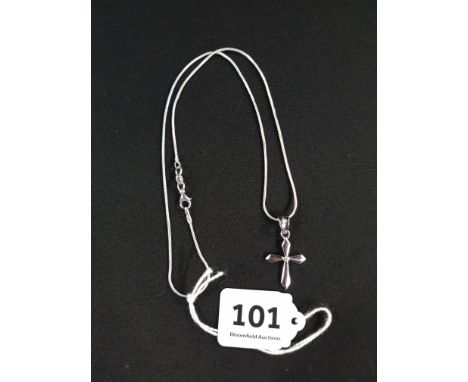 GEM SET CROSS ON SILVER CHAIN