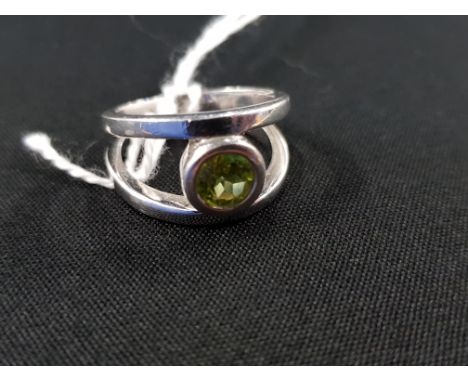 SILVER AND PERIDOT RING
