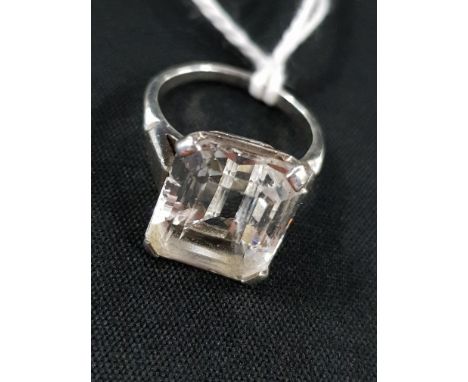 SILVER CRYSTAL SET RING