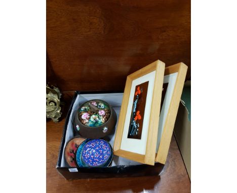 BOX LOT OF ENAMEL ON COPPER