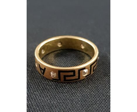 18CT &amp; DIAMOND (TESTS TO) MOURNING RING 
