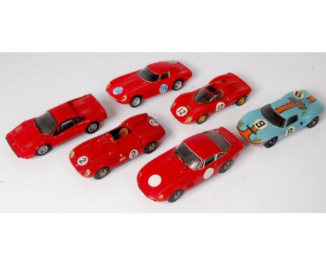 Record kits of France, 1/43rd scale plastic and resin kit built Ferrari and Ford racing and sports car group, 6 examples to i