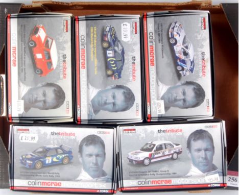 Corgi, Colin McRae Motorsport 'The Tribute Collection', 1/43 scale diecast group, 5 boxes as issued models to include; VA1230