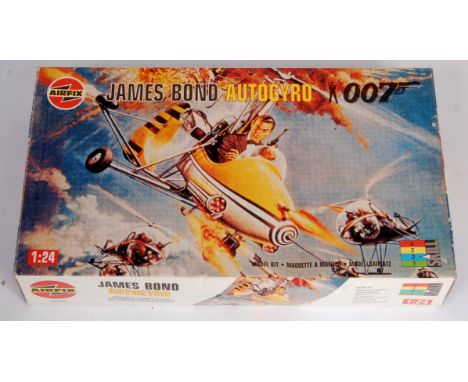 Airfix 1/24th scale James Bond Autogyro, appears as issued in the original picture sided box