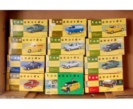 Vanguards, 1/43rd scale boxed diecast group, 12 examples from the 'Classics' 'Police' and 'Commercials' range, all boxed as i