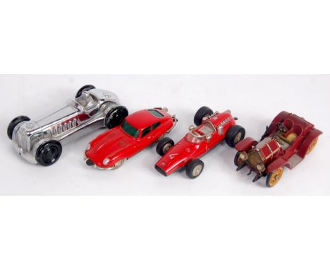 Mixed diecast and tinplate vehicles by Schuco and Gaiety Toys to include; Gaiety Toys chromed racing car (G), Schuco Micro Ra