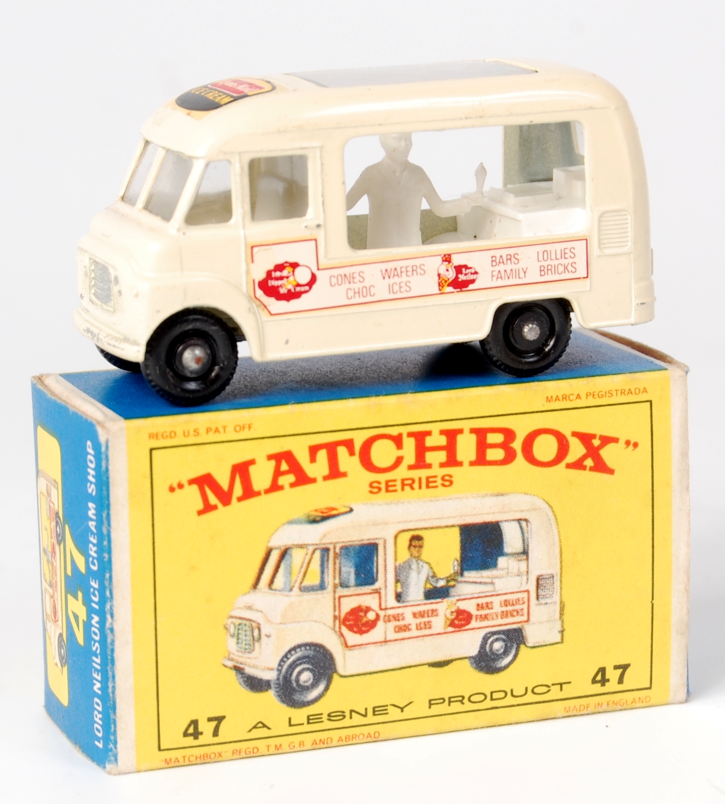 Matchbox, 1-75 series No.47B, Lord Nielson's ice cream commer van ...