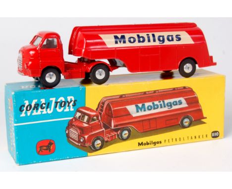 Corgi, Major 1110 Bedford S tanker, 'Mobilgas', red/white, smooth hubs, with club leaflet in card protector of lidded box (NM