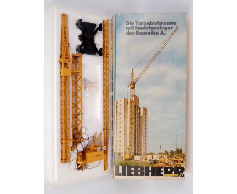 Gescha Tower Crane, finished in yellow and black 'Liebherr', in original polystyrene packaging with cardboard sleeve, missing