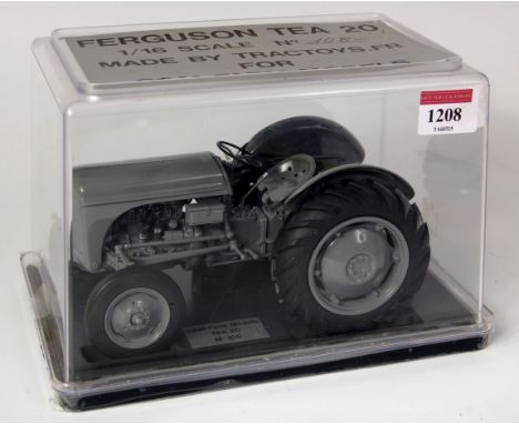 Tractoys for G & M Farm Models, 1/16th scale white metal and resin model of a Ferguson TEA20 tractor, finished in grey, numbe