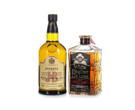 J&amp;B RESERVE 15 YEARS OLD Blended Scotch Whisky 750ml, 43% volume. WHITE HEATHER 15 YEARS OLD Blended Scotch Whisky 75cl, 