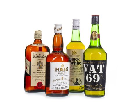 VAT 69 Blended Scotch Whisky 26 2/3 fl.oz, 70° volume. HAIG GOLD LABEL Blended Scotch Whisky 75cl, 43% volume. BALLANTINE'S F