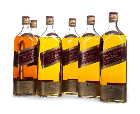 JOHNNIE WALKER RED LABEL - 1.125 LITRE (6) Blended Scotch Whisky 1.125 litres, 43% volume. Six bottles.