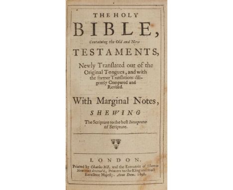 London: by Charles Bill, and the Executrix of Thomas Newcomb deceas'd, 1698. 12mo, later calf, rebacked, slightly rubbed; Mil