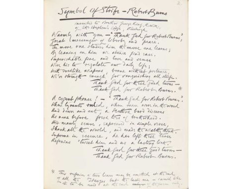 The MSS of Symbol of Strife - Robert Burns, &amp; 11 other lyrics on the Scottish Bard... Cramond Bridge, 1927. Bound 8vo man