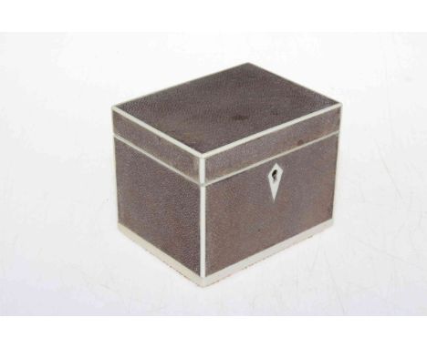 Shagreen and ivory tea caddy, 11.5 cm across.