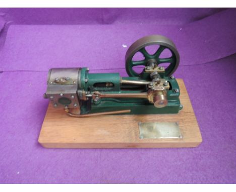 A Stuart Turner No 8 horizontal live steam mill engine, single cylinder with two brass drain cocks, open crank, trunk guide a