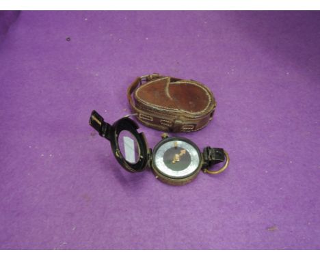 A Military Compass by GM Glauser London MK1X 1937 with leather case 