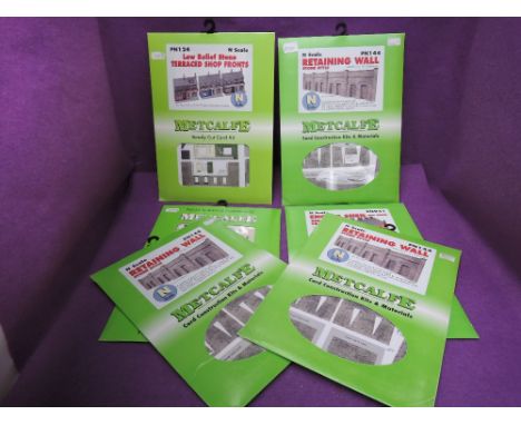 Six Metcalfe N scale Card Construction Kits and Materials, as new