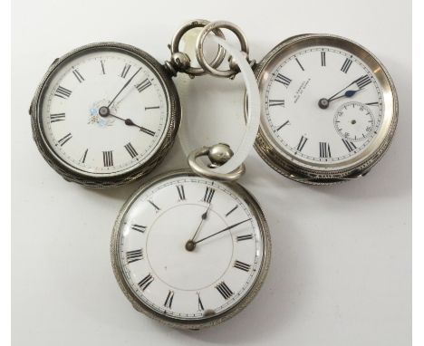 Victorian silver and enamel mid-size pocket watch Birmingham 1882, Swiss pocket watch the enamel dial signed H Samuel Made in