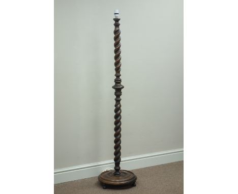 20th century barley twist standard lamp, H143cm  (This item is PAT tested - 5 day warranty from date of sale)   Condition Rep