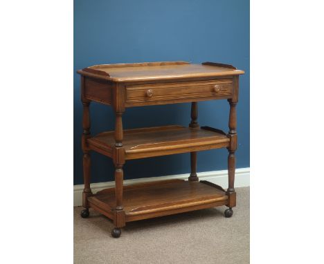 Ercol golden dawn three tier trolley with single drawer, W81cm, H82cm, D48cn   Condition Report   Click here for further imag