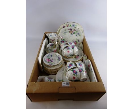 Crown Staffordshire tea service for eight 44pcs in one box   Condition Report   Click here for further images, condition, auc
