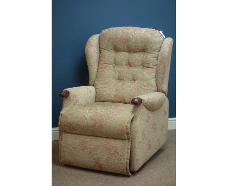 Sherborne electric riser reclining armchair upholstered floral fabric   (This item is PAT tested - 5 day warranty from date o