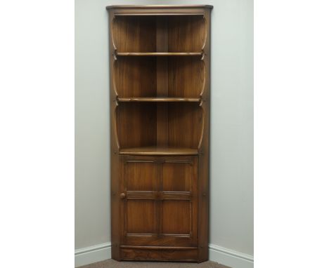 Ercol golden dawn corner cabinet, W76cm, H184cm   Condition Report   Click here for further images, condition, auction times 