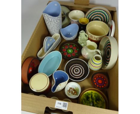 Collection of 1950's and later Hornsea pottery, including a Coastline crackle glaze vase and dish, pin dishes, toby jug and o