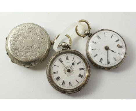 Early 20th century mid-size silver pocket watch signed R Reid Birmingham 1885, continental silver pocket watch stamped 800 an
