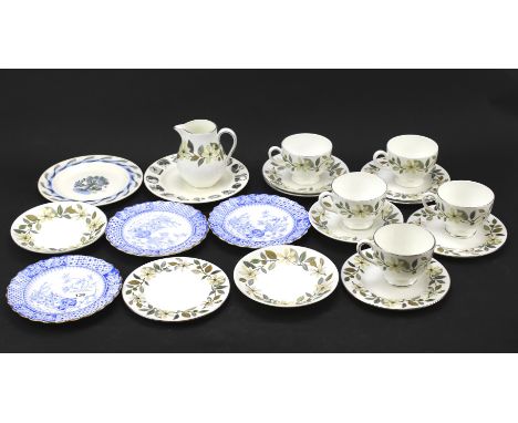 A Wedgwood part tea service in the 'Beaconsfield' pattern. Comprising five cups and saucers and five side plates, together wi