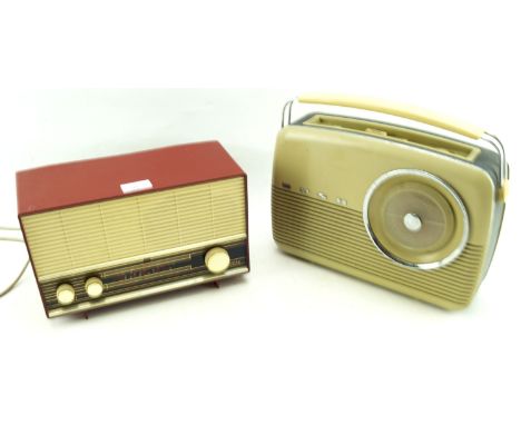 Two vintage radios. Comprising a Bush and a Pye model R33