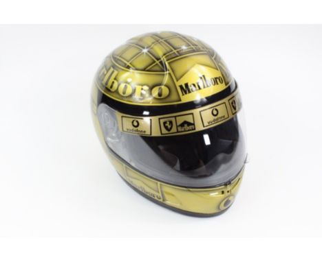 A rare helmet produced to celebrate 20- years of Michael Schumacher competing in Formula 1. What makes this rare helmet even 