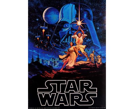 A vintage Star Wars poster, designed by Hildebrandt, 1977 20th Century Fox, printed by Factors Inc, Bear, Delaware, / Image F