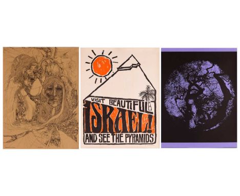 Three original American counter-culture posters, comprising: Nick Hyde lithographic print, Happening Press, San Francisco, 63